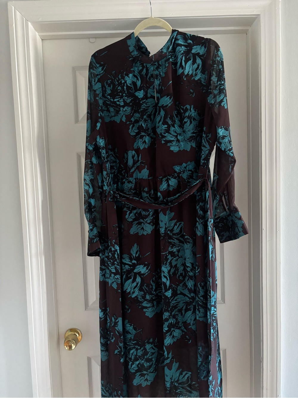 Who What Wear Teal Floral Maxi Dress